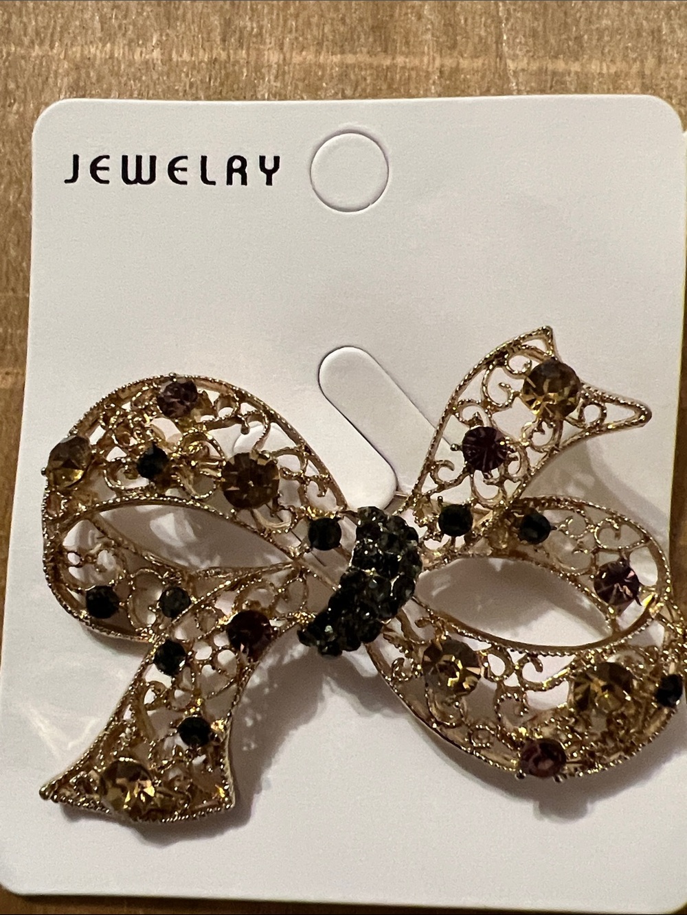 3/$18 Gold-Tone Filigree Bow Brooch Lot 339